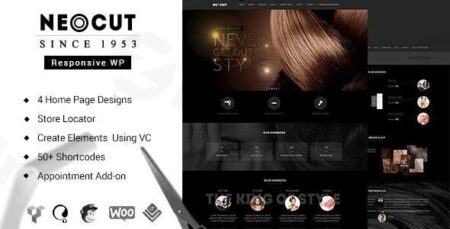 neo salon barber shop wordpress theme plugin - Neo Salon | Barber Shop Wordpress Theme