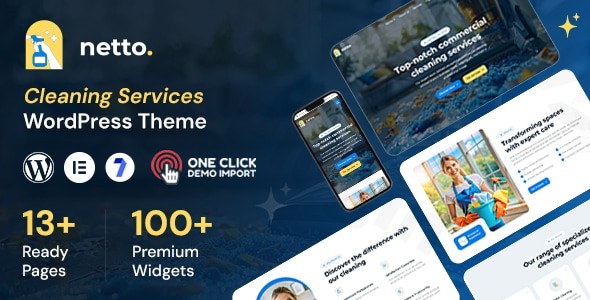 netto cleaning company wordpress theme plugin - Download WordPress Themes in One Place​