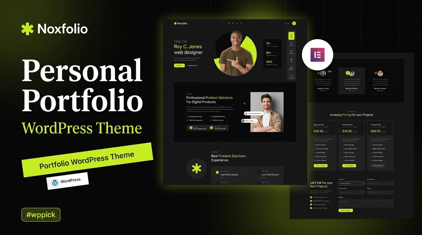 noxfolio personal portfolio resume wordpress theme feature - Download WordPress Themes in One Place​