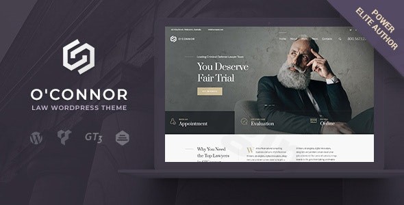 oconnor law lawyer attorney wordpress theme plugin - Download WordPress Themes in One Place​