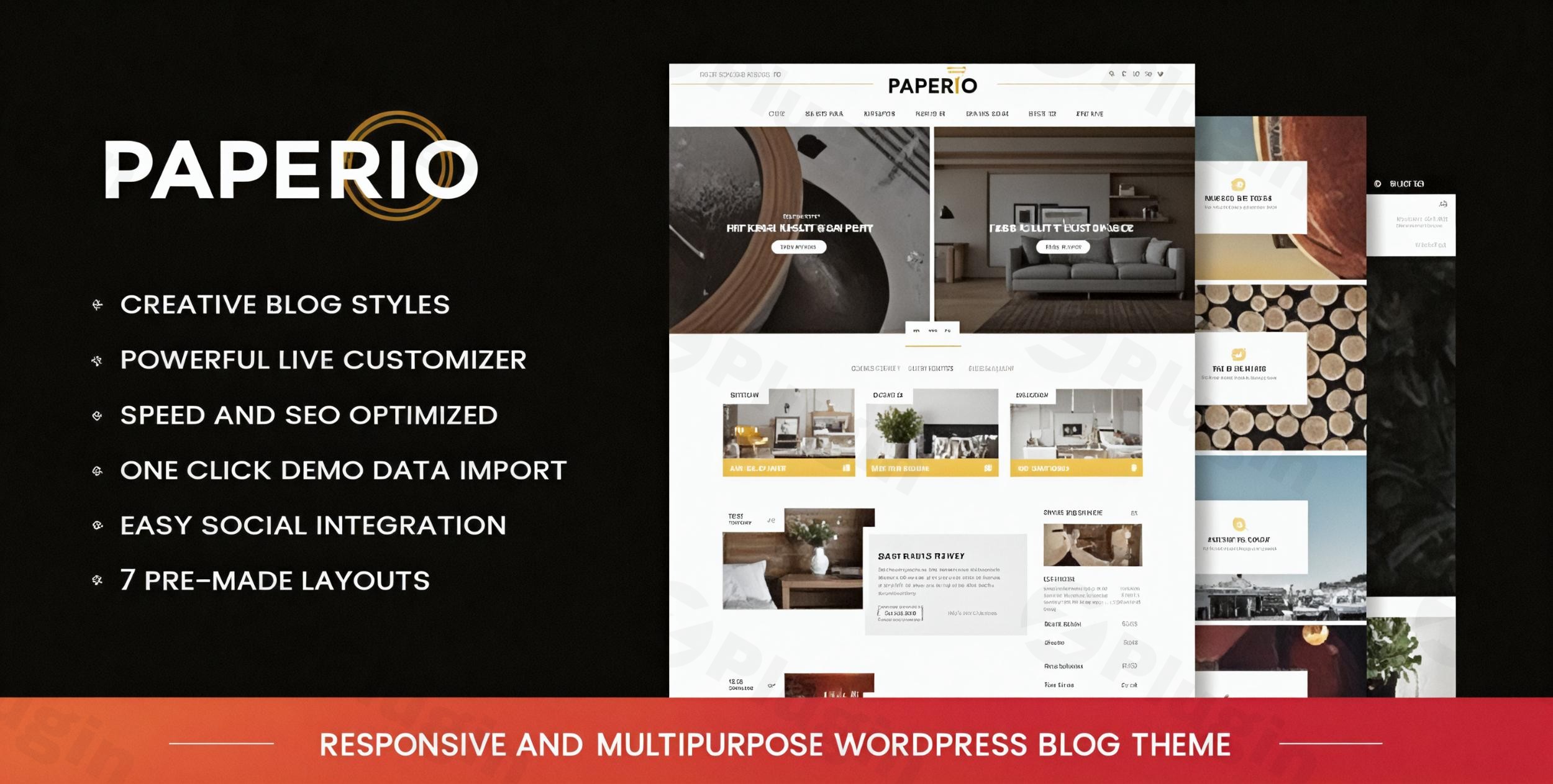 paperio responsive and multipurpose wordpress blog theme plugin - Download WordPress Themes in One Place​