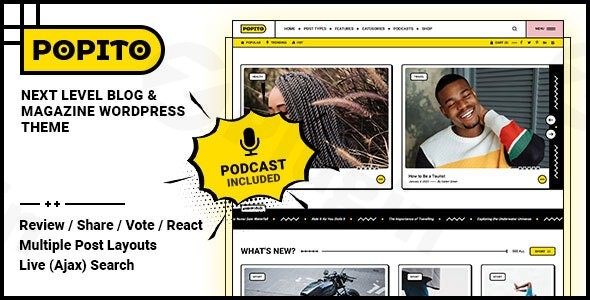 popito blog magazine wordpress theme plugin - Download WordPress Themes in One Place​