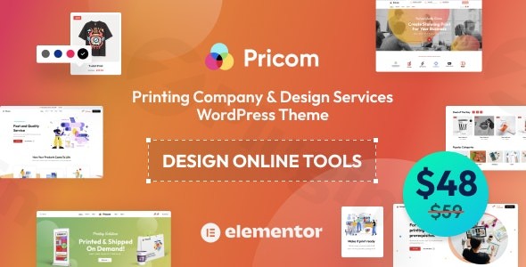 pricom printing company design services wordpress theme plugin - Download WordPress Themes in One Place​