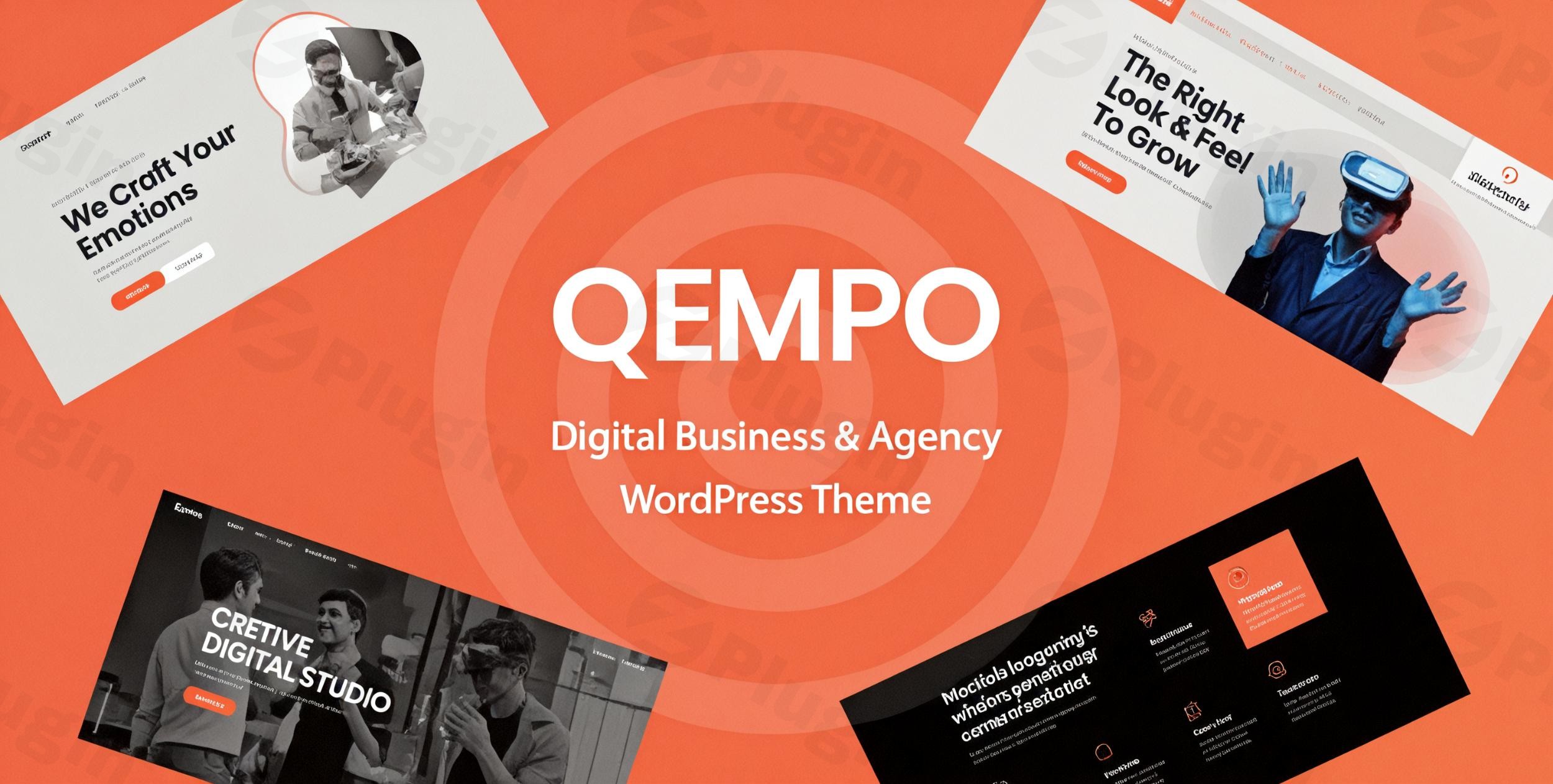 qempo digital agency services wordpress theme plugin - Download WordPress Themes in One Place​