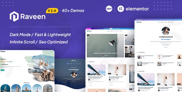 raveen personal blog magazine wordpress theme plugin - Download WordPress Themes in One Place​