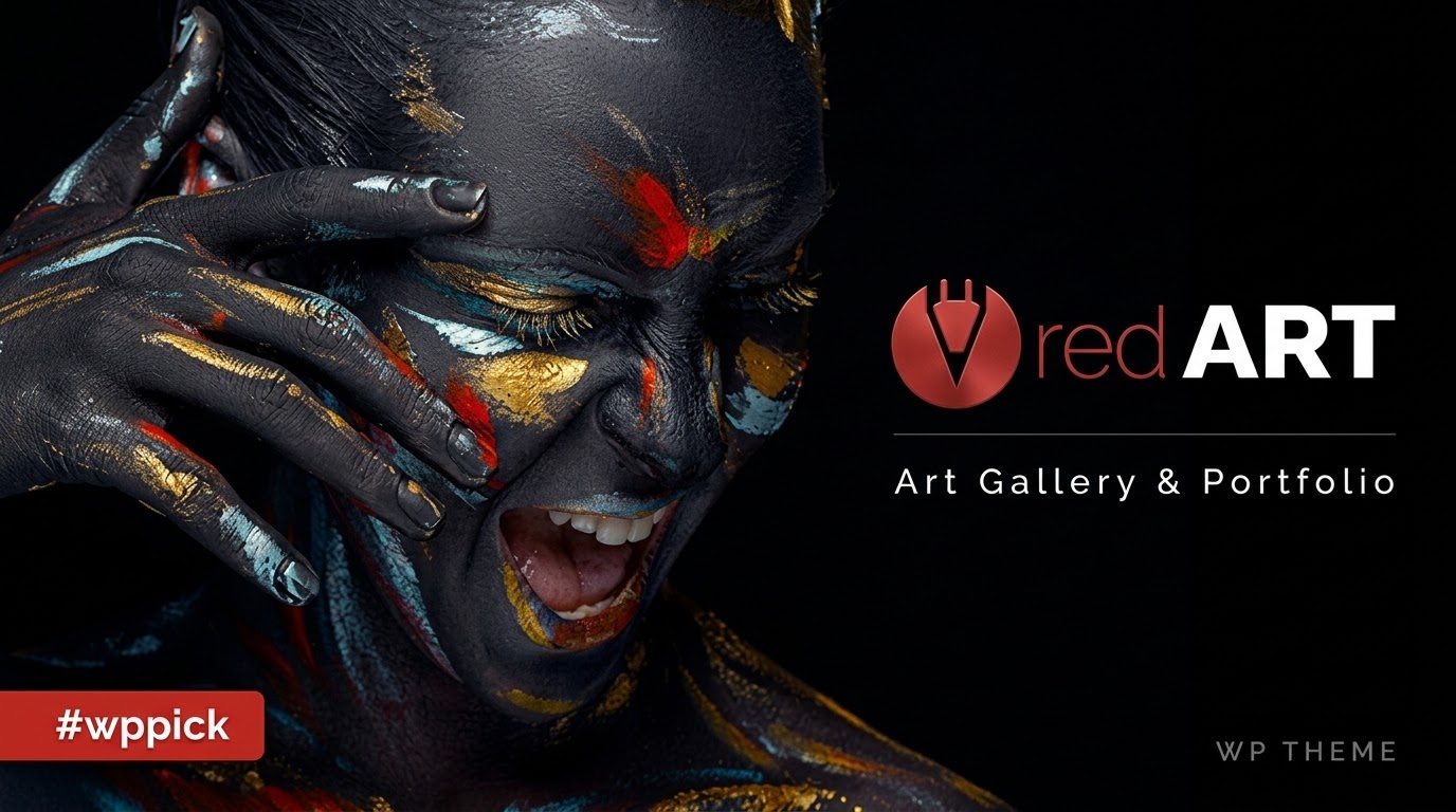 red art artist portfolio wordpress theme feature - Download WordPress Themes in One Place​