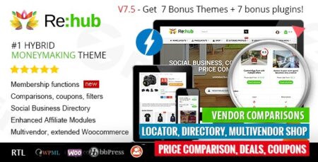 rehub price comparison affiliate marketing multi vendors store community themes plugin - Rehub - Price Comparison, Affiliate Marketing, Multi Vendors Store, Community Themes