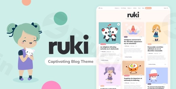 ruki a captivating personal blog theme plugin - Download WordPress Themes in One Place​