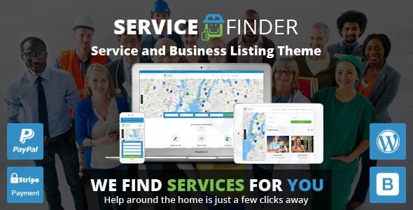 service finder providers and business listing wordpress theme plugin - Download WordPress Themes in One Place​