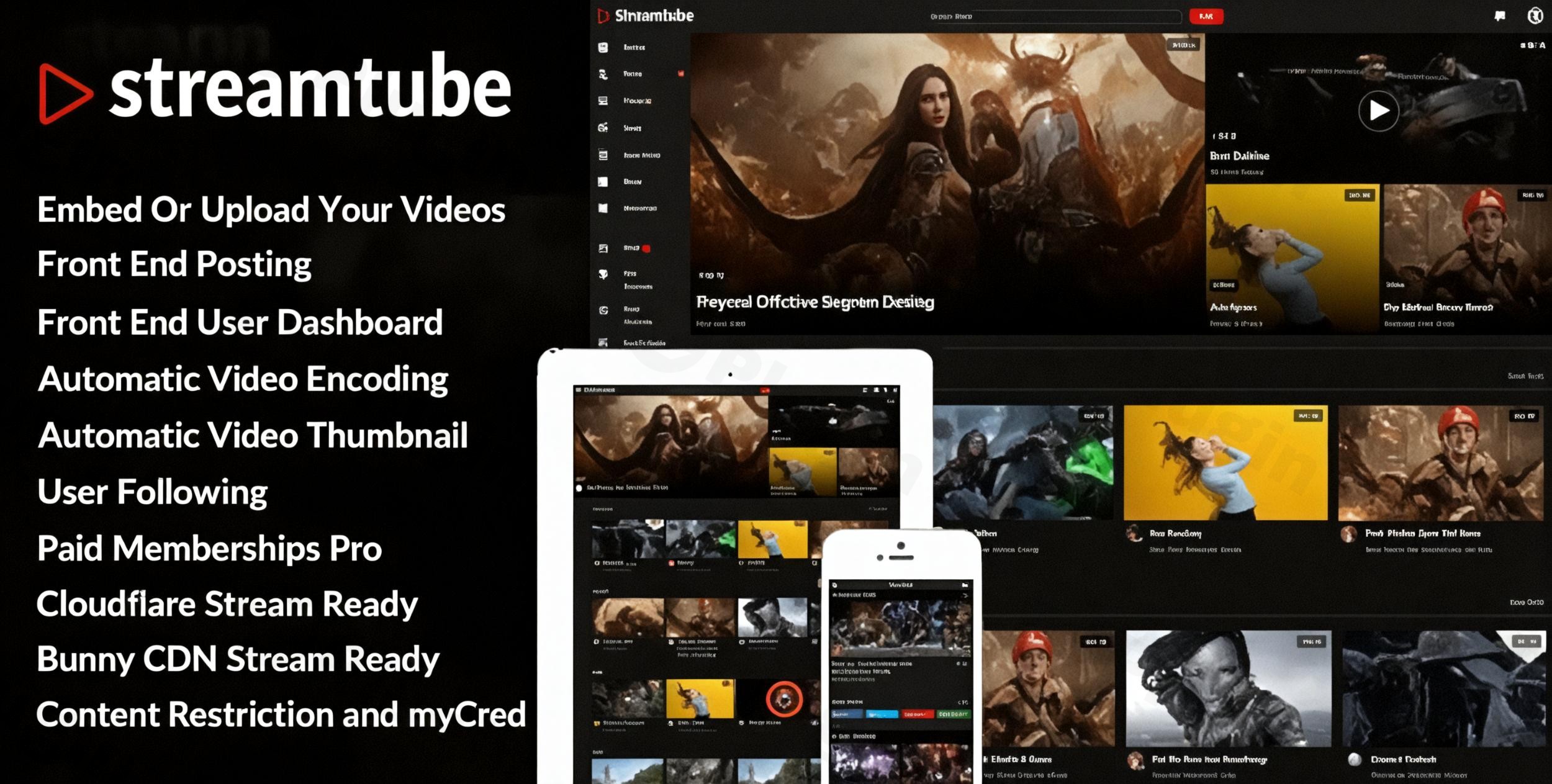 streamtube video wordpress theme plugin - Download WordPress Themes in One Place​