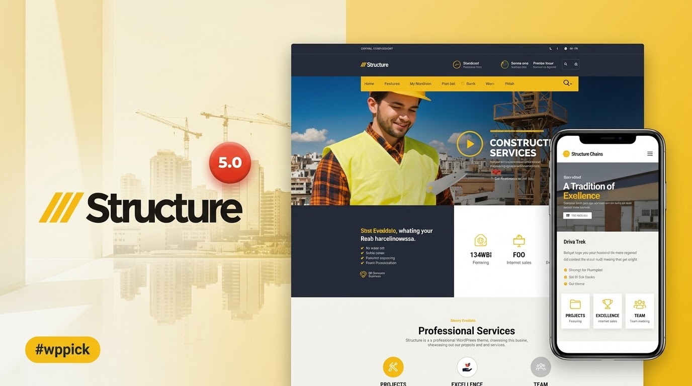 structure construction wordpress theme feature - Download WordPress Themes in One Place​