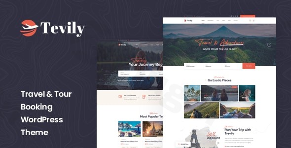 tevily travel tour booking wordpress theme plugin - Download WordPress Themes in One Place​