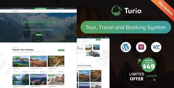 turio tour and travel wordpress theme tourism agency plugin - Download WordPress Themes in One Place​