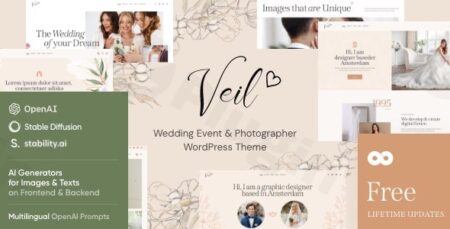 veil wedding event photographer wordpress theme plugin - Veil - Wedding Event & Photographer Wordpress Theme