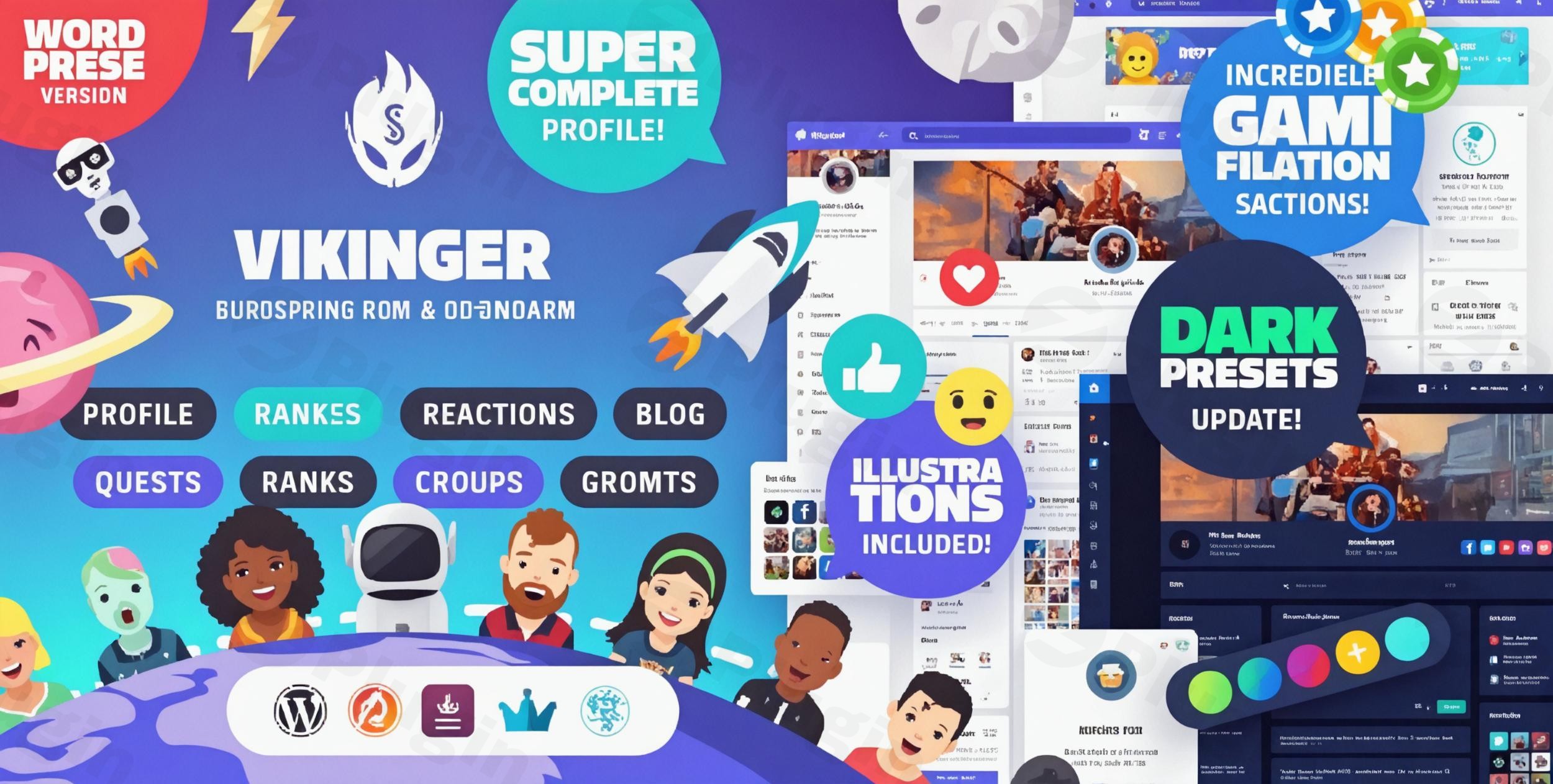 vikinger buddypress and gamipress social community plugin - Download WordPress Themes in One Place​