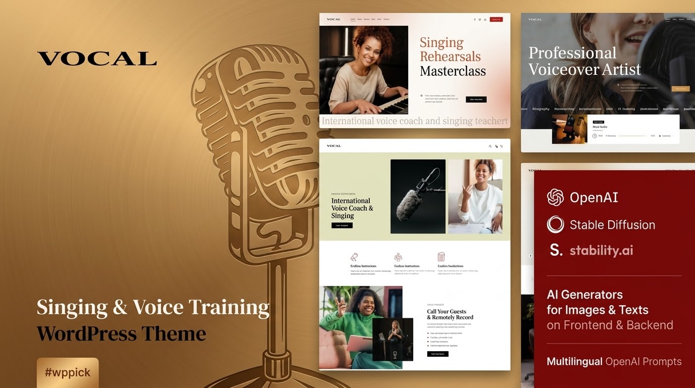 vocal singing voice artist wordpress theme feature - Download WordPress Themes in One Place​