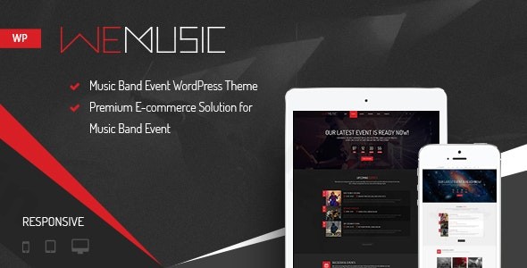 wemusic music band event wordpress theme plugin - Download WordPress Themes in One Place​