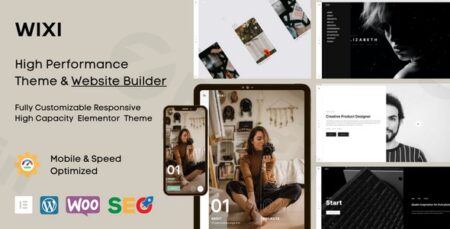 wixi creative personal portfolio wordpress theme plugin - Wixi - Creative Personal Portfolio Wordpress Theme