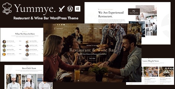 yummye restaurant wine bar wordpress theme plugin - Download WordPress Themes in One Place​