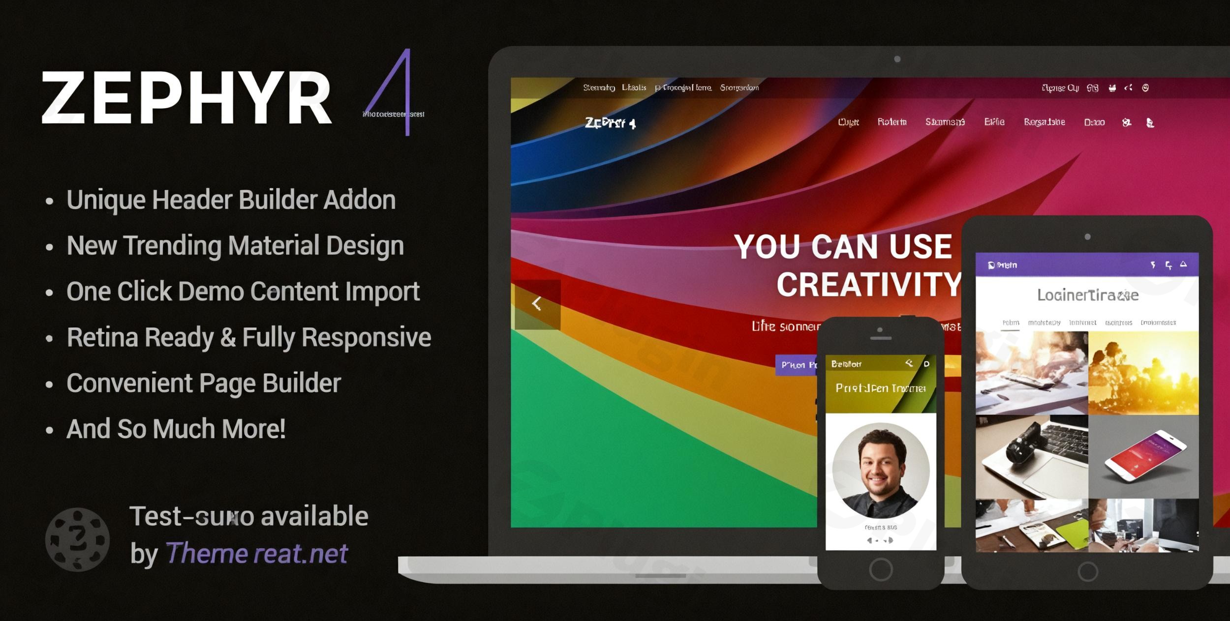 zephyr material design theme plugin - Download WordPress Themes in One Place​