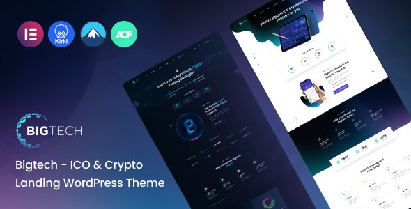 bigtech ico crypto landing wordpress theme plugin - Download WordPress Themes in One Place​