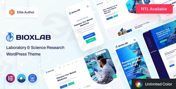 bioxlab laboratory science research wordpress theme plugin - Download WordPress Themes in One Place​