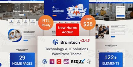 braintech technology it solutions wordpress theme plugin - Braintech - Technology & It Solutions Wordpress Theme