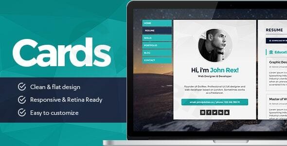cards resume portfolio wordpress theme plugin - Download WordPress Themes in One Place​