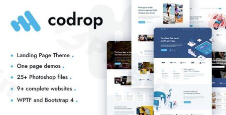 codrop app landing page wordpress theme plugin - Codrop - App Landing Page Wordpress Theme