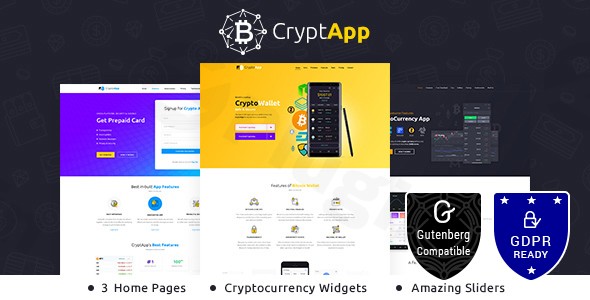 crypt app landing page wordpress theme plugin - Download WordPress Themes in One Place​