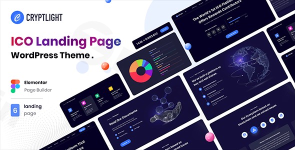 cryptlight ico landing page wordpress theme plugin - Download WordPress Themes in One Place​