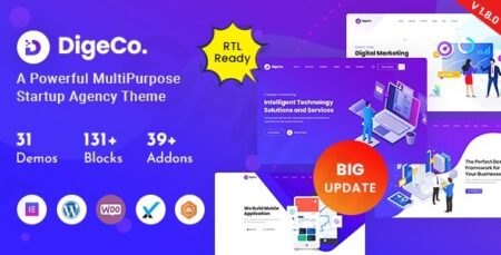 digeco startup agency wordpress theme plugin - Digeco - Startup Agency Wordpress Theme