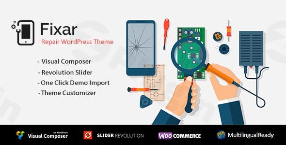 fixar phones computer repair wordpress theme plugin - Download WordPress Themes in One Place​