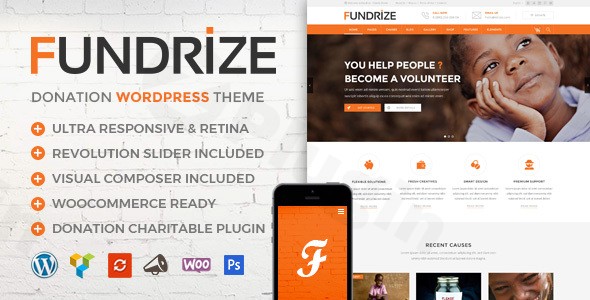 fundrize responsive donation charity wordpress theme plugin - Download WordPress Themes in One Place​