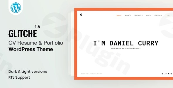 glitche cv wordpress theme plugin - Download WordPress Themes in One Place​
