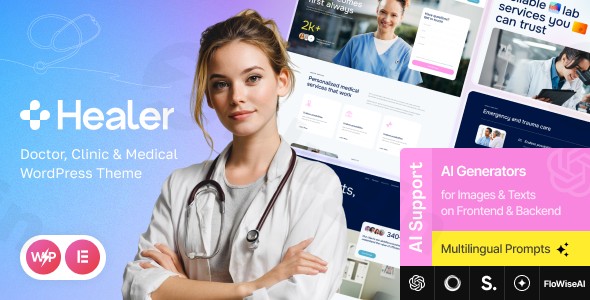 healer doctor clinic medical wordpress theme plugin - Download WordPress Themes in One Place​