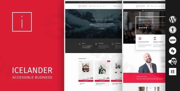 icelander accessible business portfolio woocommerce wordpress theme plugin - Download WordPress Themes in One Place​