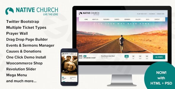 native church multi purpose wordpress theme plugin - Download WordPress Themes in One Place​