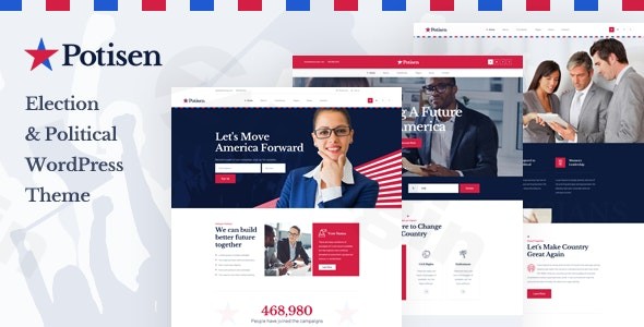 potisen election political wordpress theme plugin - Download WordPress Themes in One Place​