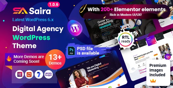 saira digital agency wordpress theme plugin - Download WordPress Themes in One Place​
