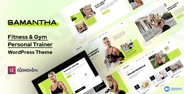 samantha personal trainer fitness wordpress theme plugin - Download WordPress Themes in One Place​