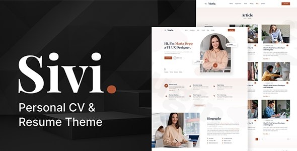 sivi personal cv resume wordpress theme plugin - Download WordPress Themes in One Place​