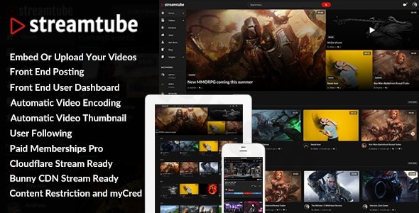 streamtube v4 14 video wordpress theme plugin - Download WordPress Themes in One Place​