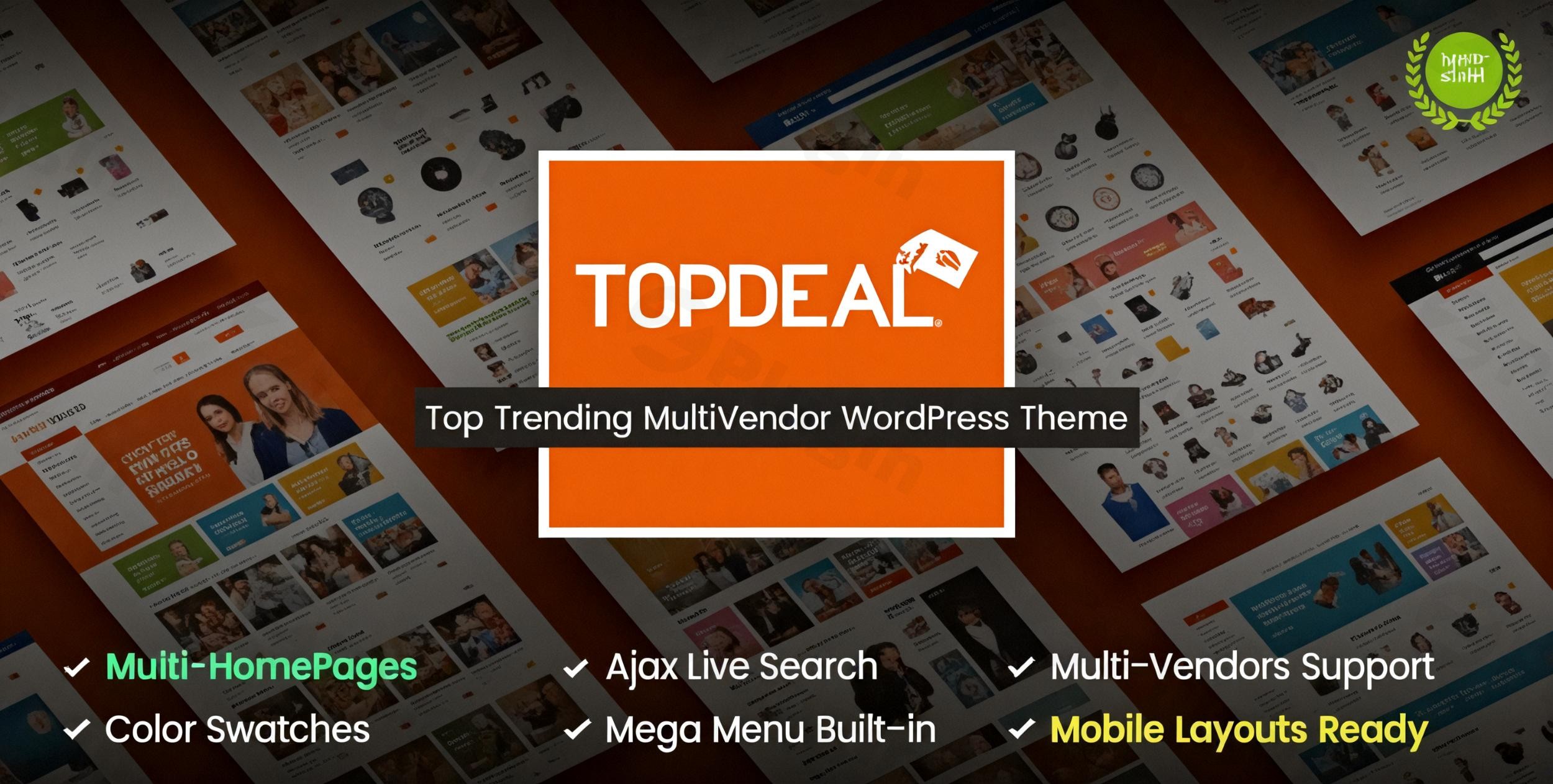 topdeal multi vendor marketplace wordpress theme mobile layouts ready plugin - Download WordPress Themes in One Place​