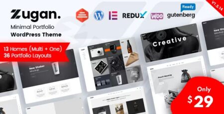 zugan minimal portfolio wordpress theme plugin - Zugan - Minimal Portfolio Wordpress Theme