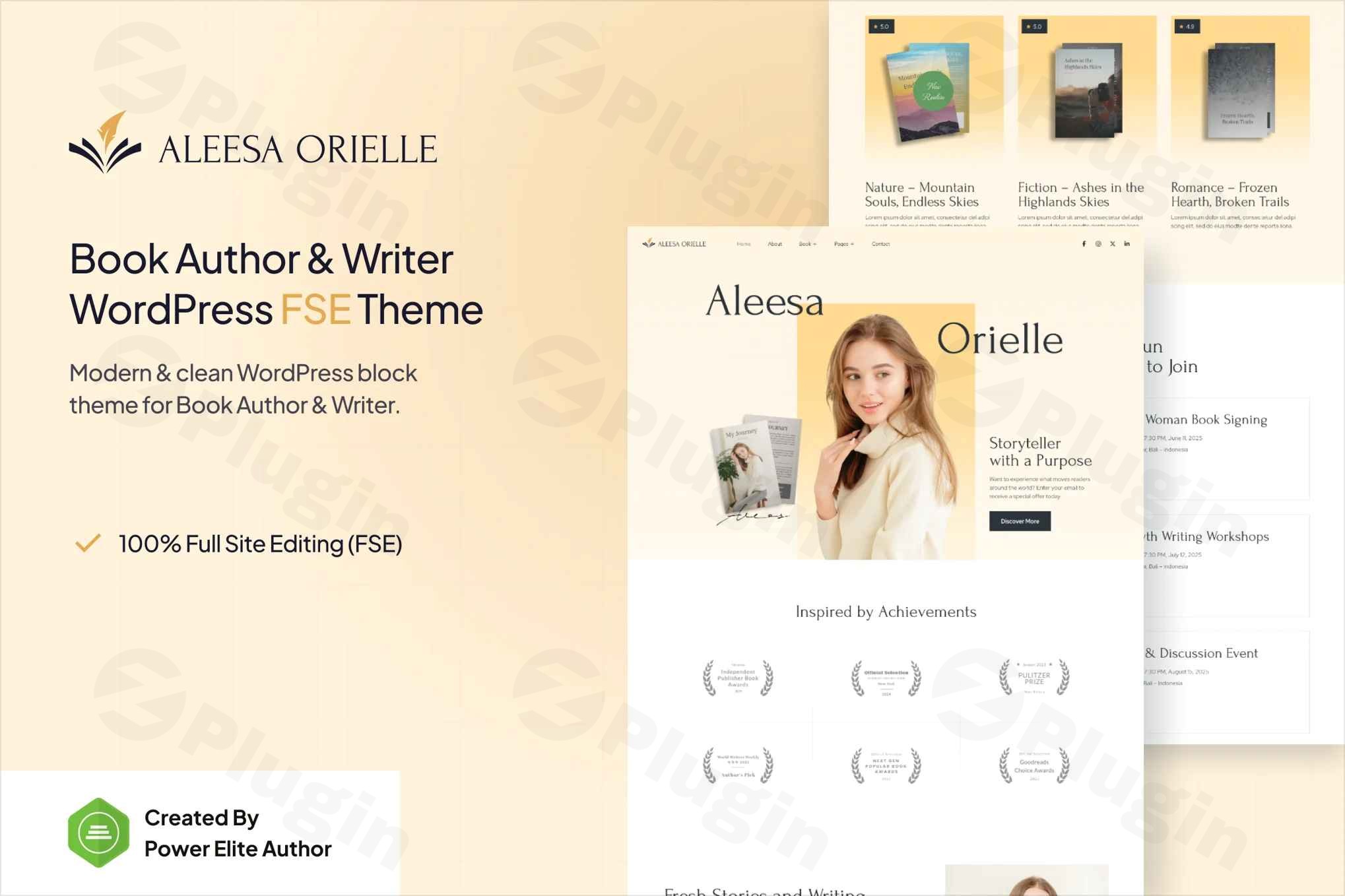 aleesa book author writer gutenverse fse wordpress theme plugin - Download WordPress Themes in One Place​