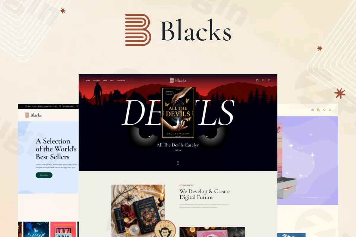 blacks book store book cafe writer wordpress theme plugin - Download WordPress Themes in One Place​