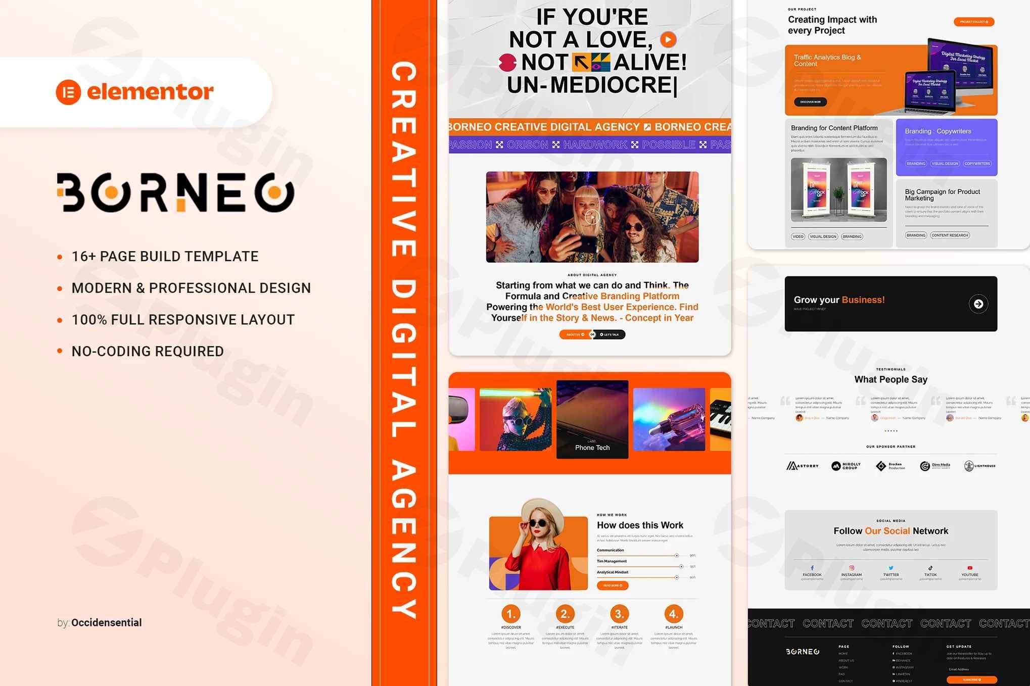borneo creative digital agency elementor template kit plugin - Download the Best WordPress Plugins in One Place​