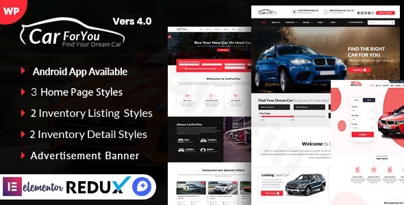 carforyou automotive car dealer wordpress theme plugin - Download WordPress Themes in One Place​
