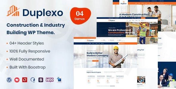 duplexo construction renovation wordpress theme plugin - Download WordPress Themes in One Place​